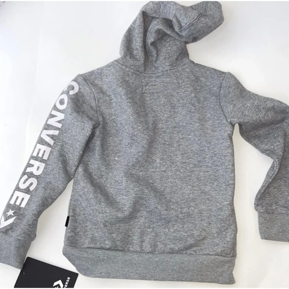 Converse Jacket Boys Size 4 With Hood Dark Grey Heather NWT *